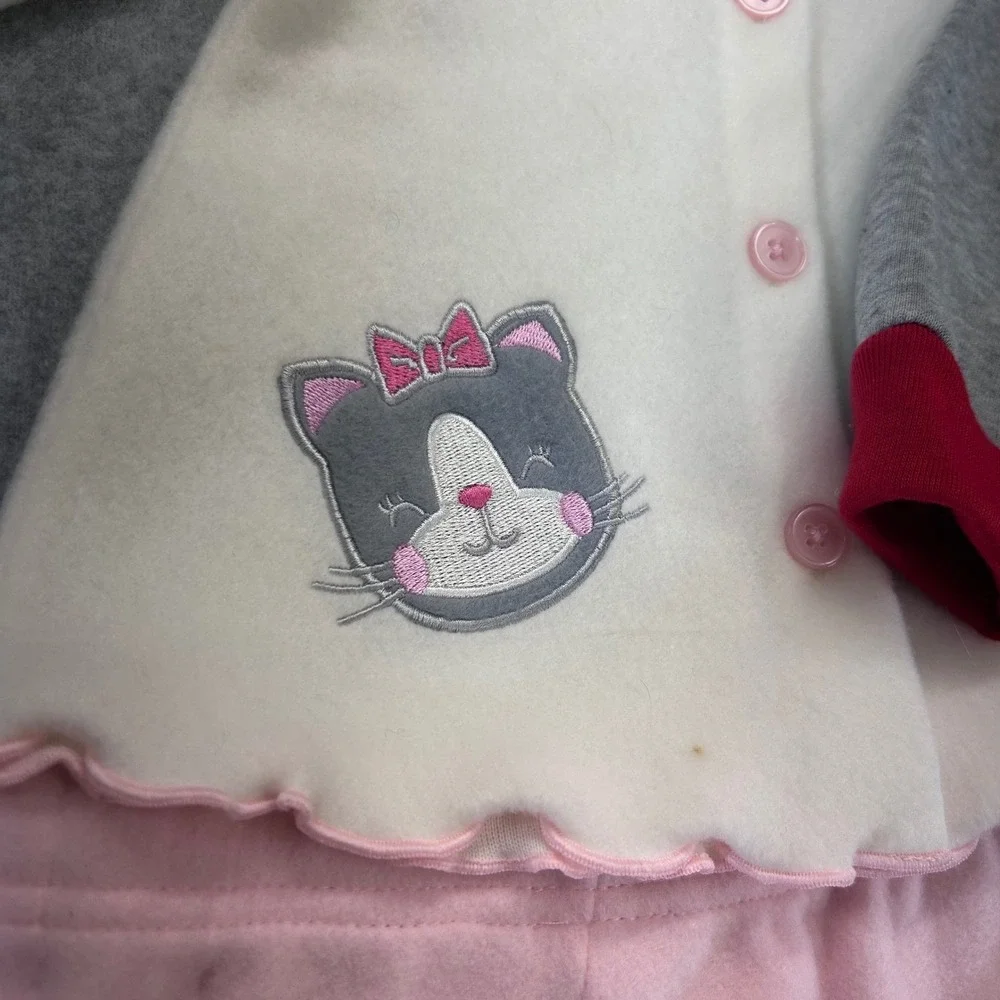 Cat Paris Eiffel Tower Baby Girls Multicolor Swiggles Outfit Lot Fleece 6-9M